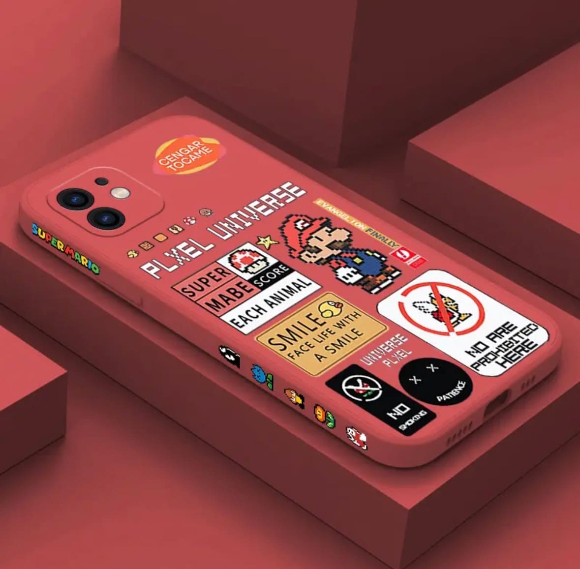 Imagen1_Funda Mario Bros Univer Pixel (Rojo)